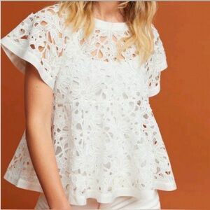 Anthropologie Eri + Ali eyelet top